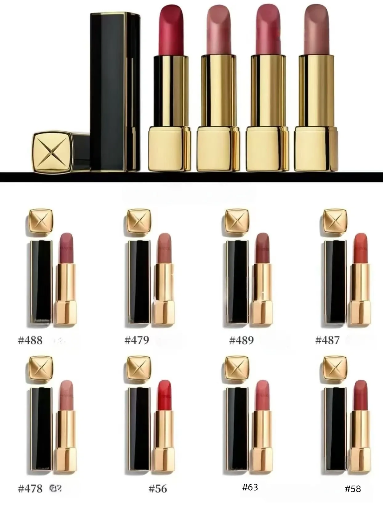 2026 Edition Limited Lipsticks 3.5g Rouge Allure Velvet Le Rouge Velours Lumineux Luminous Matte Lip Colour Smooth Ultra Hydrating Brand Lipstick 8 colors 487 488 489