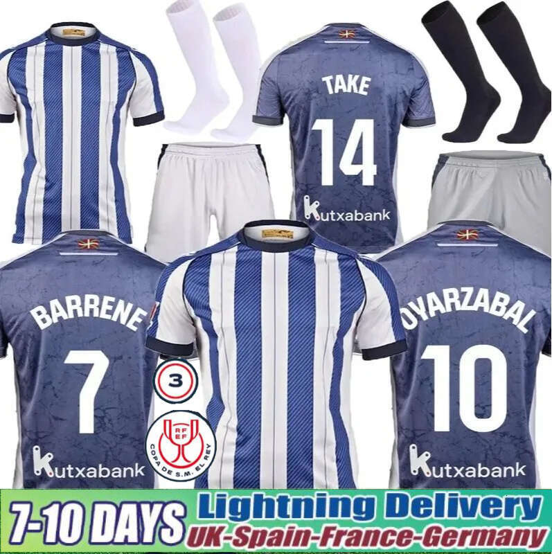 Real Sociedad Soccer Jersey FINAL 2025 2026 Sponsors OYARZABAL ZUBIMENDI BARRENE OSKARSSON Shirt BECKER TAKE 25 26 27 Camiseta De Futbol ZAKHARYAN Football Shirts