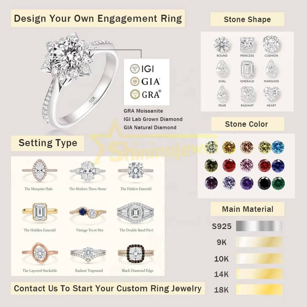 IGI Certified CVD HPHT Lab Grown Long-cushion Cut Diamond Engagement Ring for Women 14K 18K Solid Gold Bezel Set Elegant Style