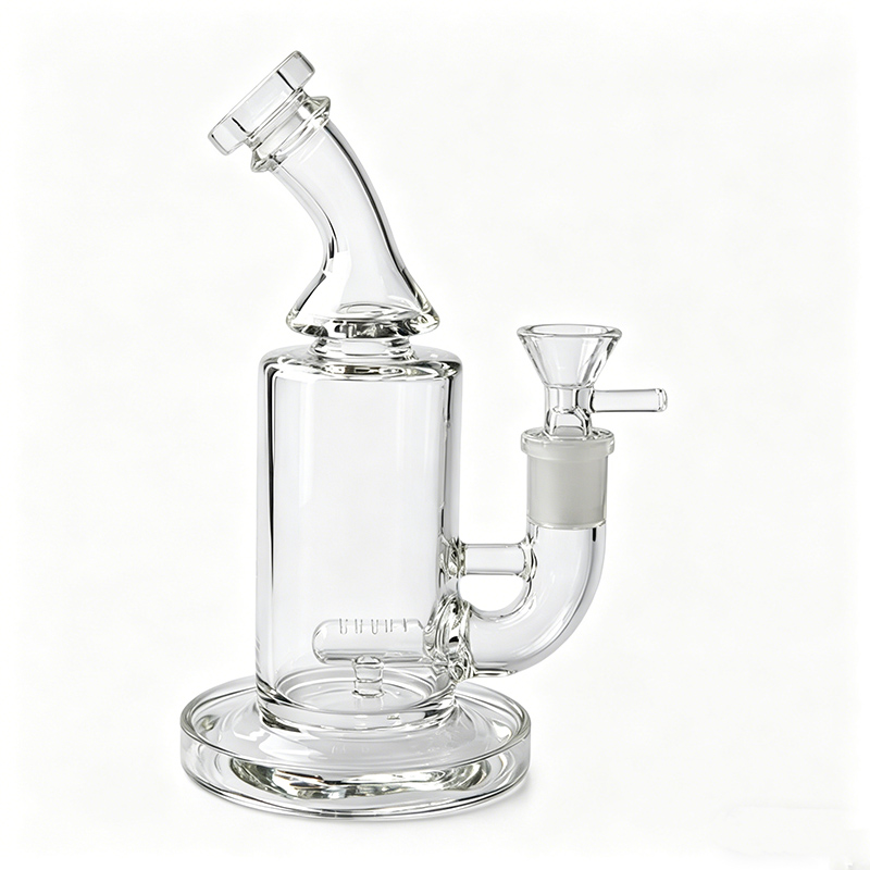 Thick Recycler Smoking Hookahs Glass Bong Bubbler 7 inches - 14mm Female Durable Glass Bong with Glass Bowls