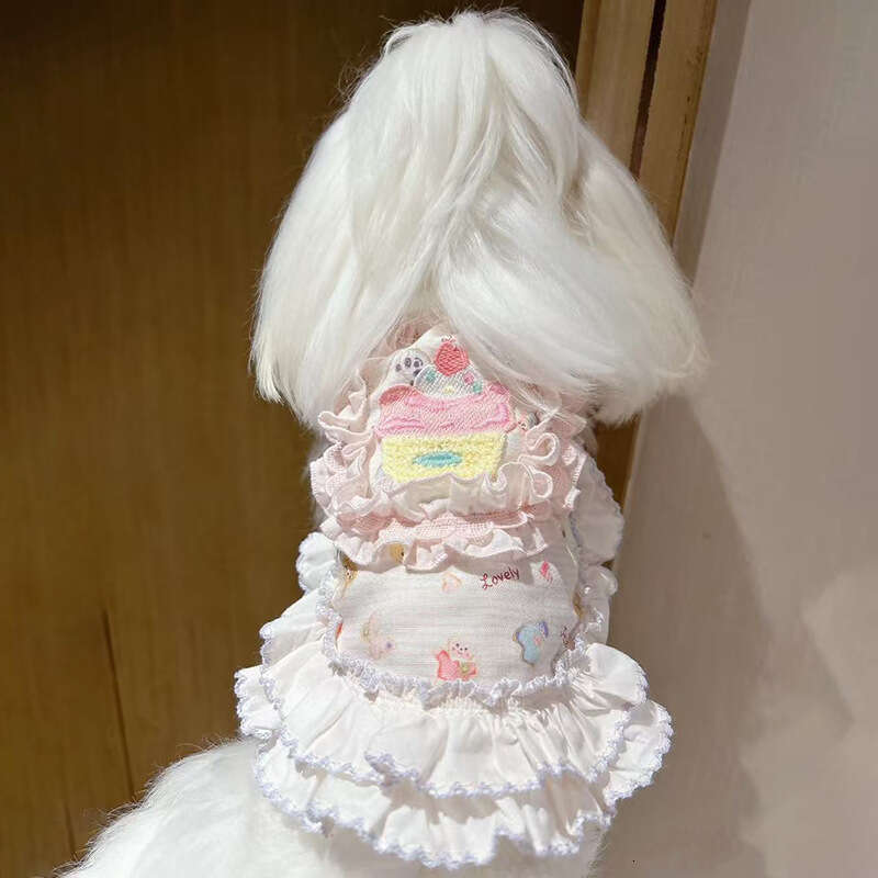 Famous brand Heavy Craft Princess Style Pet Dog Summer Lace Dress Bichon Yorkie Comfortable Clothes pupakaIK