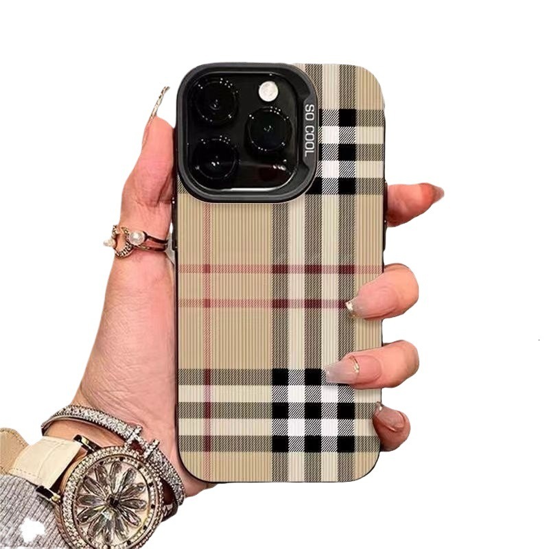 Suitable for iPhone 15 Pro Max Apple Phone Case 14/13/12/11 Simple 16 Grid Pattern 8/XS/XR 17