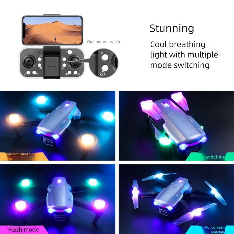 S98 RC Drone with RGB Light Show Obstacle Avoidance 4K HD Dual Camera WiFi FPV Long Battery Foldable Quadcopter Kids Toy Gift CKS