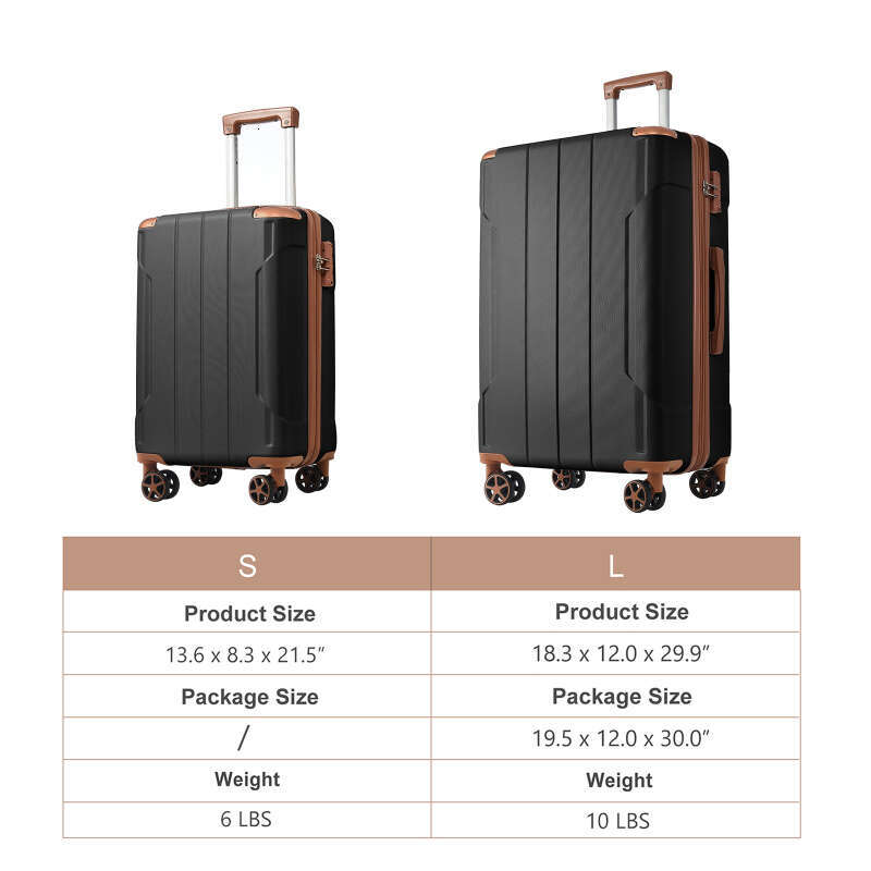 Hardshell ABS Luggage Sets 2 Piece Suitcase Set Expandable with TSA Lock Spinner Wheels for Men Women b076