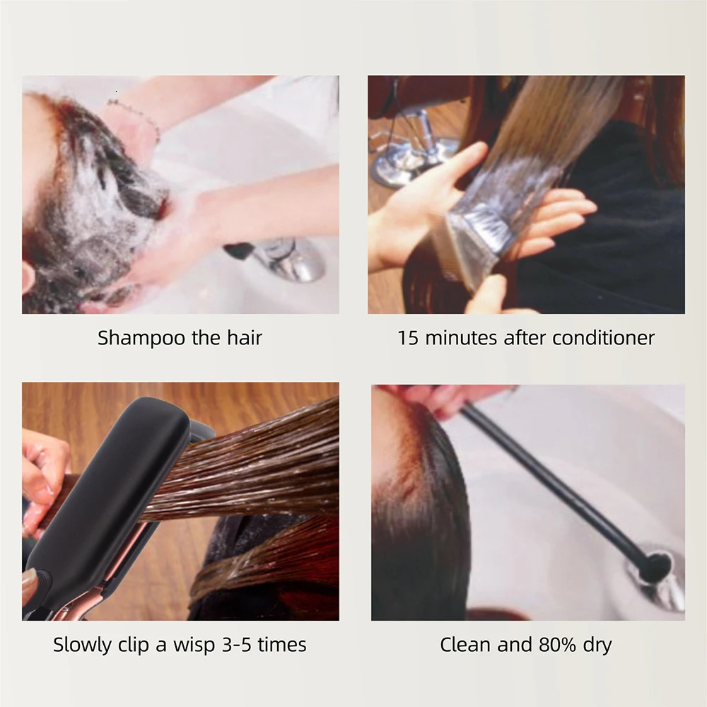 500F Hair Straightener High Temperature Flat Irons Wide Plate Plasma Ions for Keratin Treatment Frizzy Hair Recovers Damaged 260420 - view 7