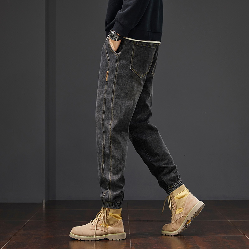 Spring And New Designer Men's Loose And Wear-resistant Denim Leggings Live Broadcast Popular Fashion And Versatile Trendy Brand Loose Sports Casu
