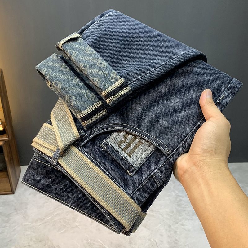 High End Business Jeans Designer 2026 New Spring And Summer Men's Casual Wear-resistant Pants, Comfortable And Versatile Korean Version Slim Fit 
