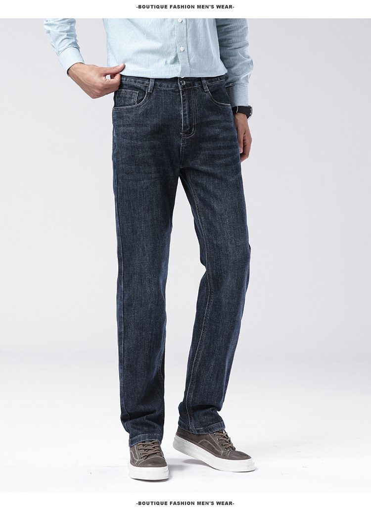 High End European Style Men's Jeans, With A Straight And Luxurious Cut Loose Fit Mid To High Waist Original Loose Steel Stamp By A Senior Designe