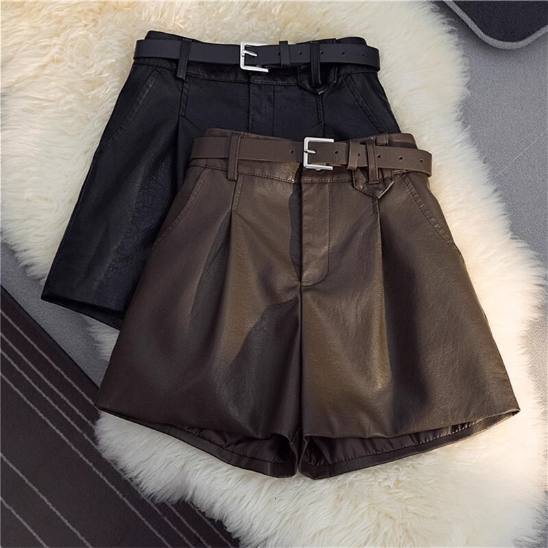 Designer Luxury Women's Set Autumn/winter Women's Essential New Versatile High Waist Slimming A-line Comfortable PU Leather Sexy Hot Girl Ul - view 5