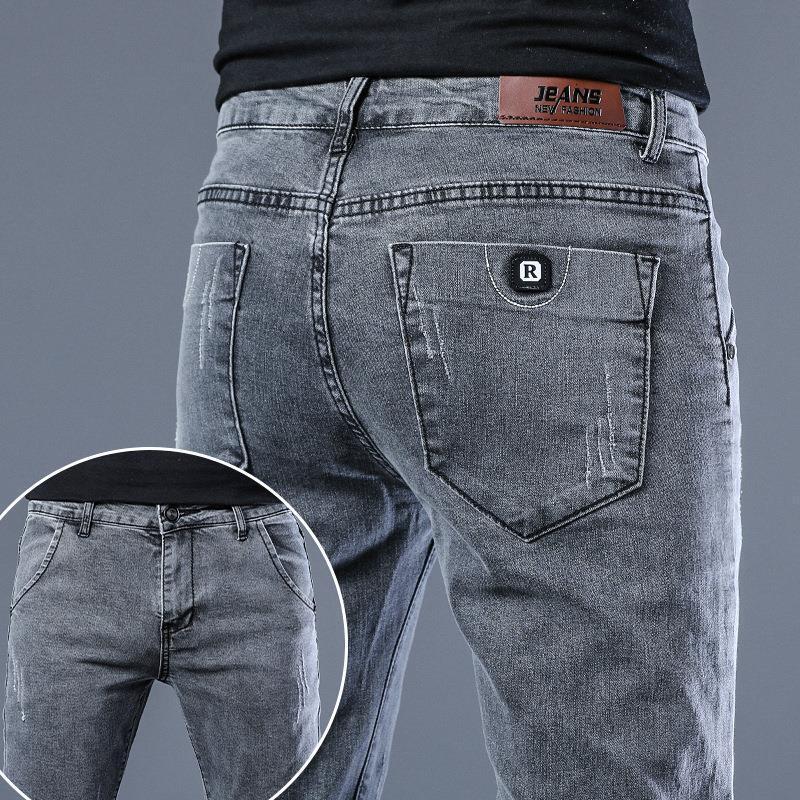 Light Luxury Jeans Designer's New Men's Four Season Wearable Trendy Brand Elastic Slim Fit Small Feet Korean Version Versatile Casual Long P