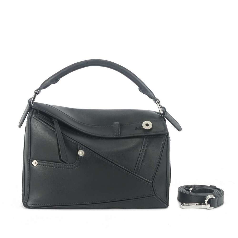 New Vintage Geometric Genuine Leather Pillow Bag Textured Luxury Crossbody Bag Unisex Casual Daily Commute Shoulder Handbag SENYY