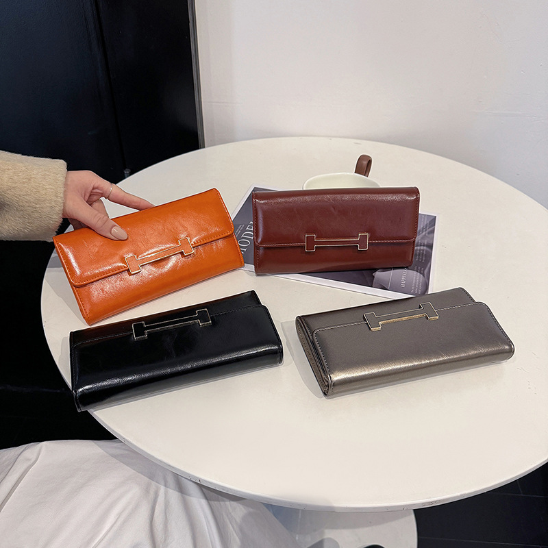 Ladies' Long Wallet, New Retro Niche Multi-Card Slot Cardholder, Large Capacity High-Aesthetic Premium Money Clip, Designer Wallet, Fashion Luxur