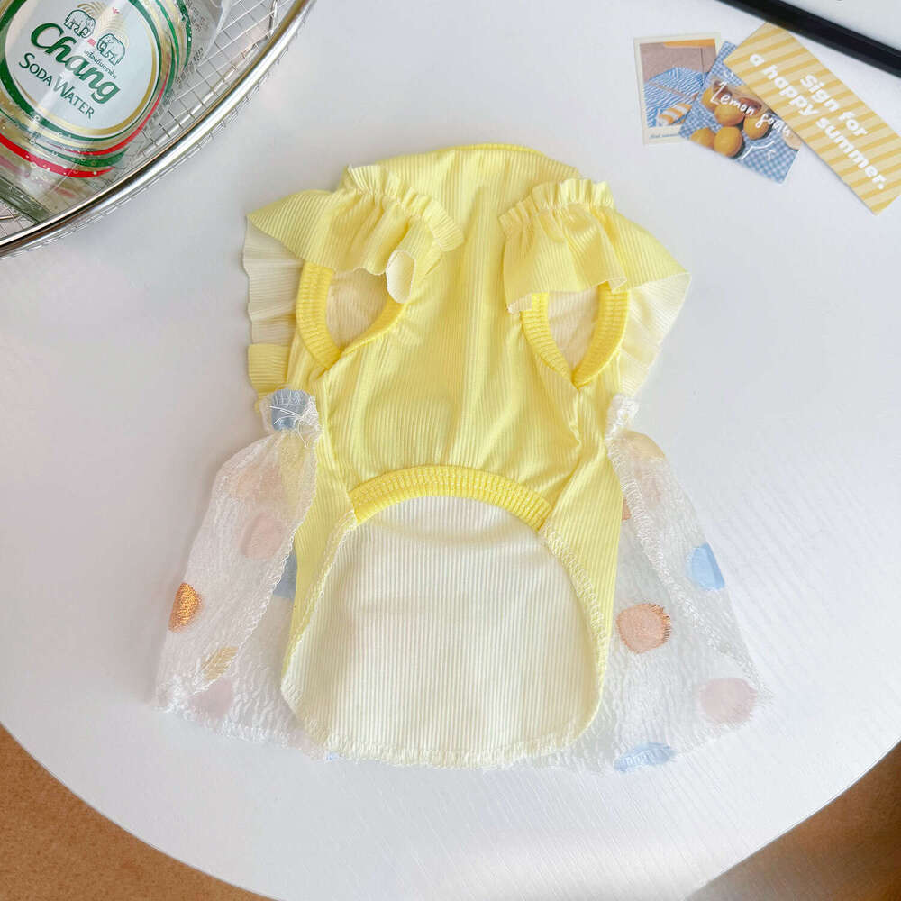 Famous brand Summer Thin Ice Silk Bubble Skirt Pet Clothing Breathable Cat Sun Protection Bichon Dog Clothes Wholesale pupakaIK