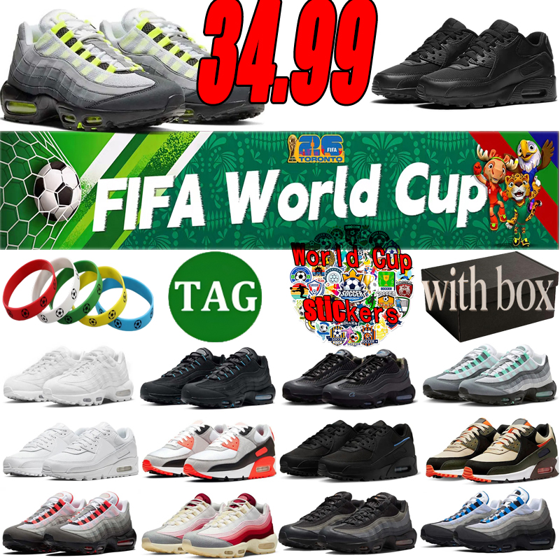 95 Running Sport Shoes 95s 90s men neon 90 Sneakers Black white Baltic Blue Cool Gradient Pink Foam Aurora Green Athleisure Outdoor trainers World Cup 7-11