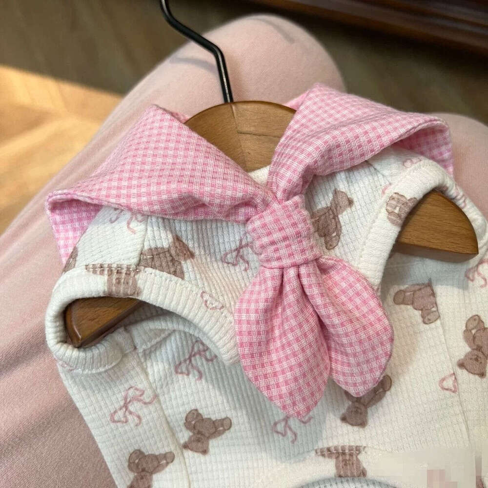 Famous brand Pet Dog Cat Homewear Cute Bow Tie Princess Style Small Vest Spring and Autumn Clothes pupakaIK