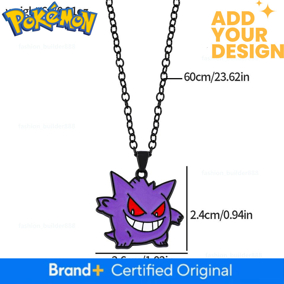 Pokemon Anime Gengar Pendant Necklace Kawaii Gengar Neck Chain For Fans Accessories Gifts