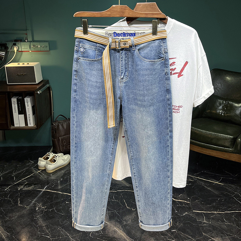 2026 New Slim Fit Men's Jeans Elastic Tapered Loose Pants Straight Cut Designer Loose Fit Business Harem Cut Luxury Pants Fashionable And Versati