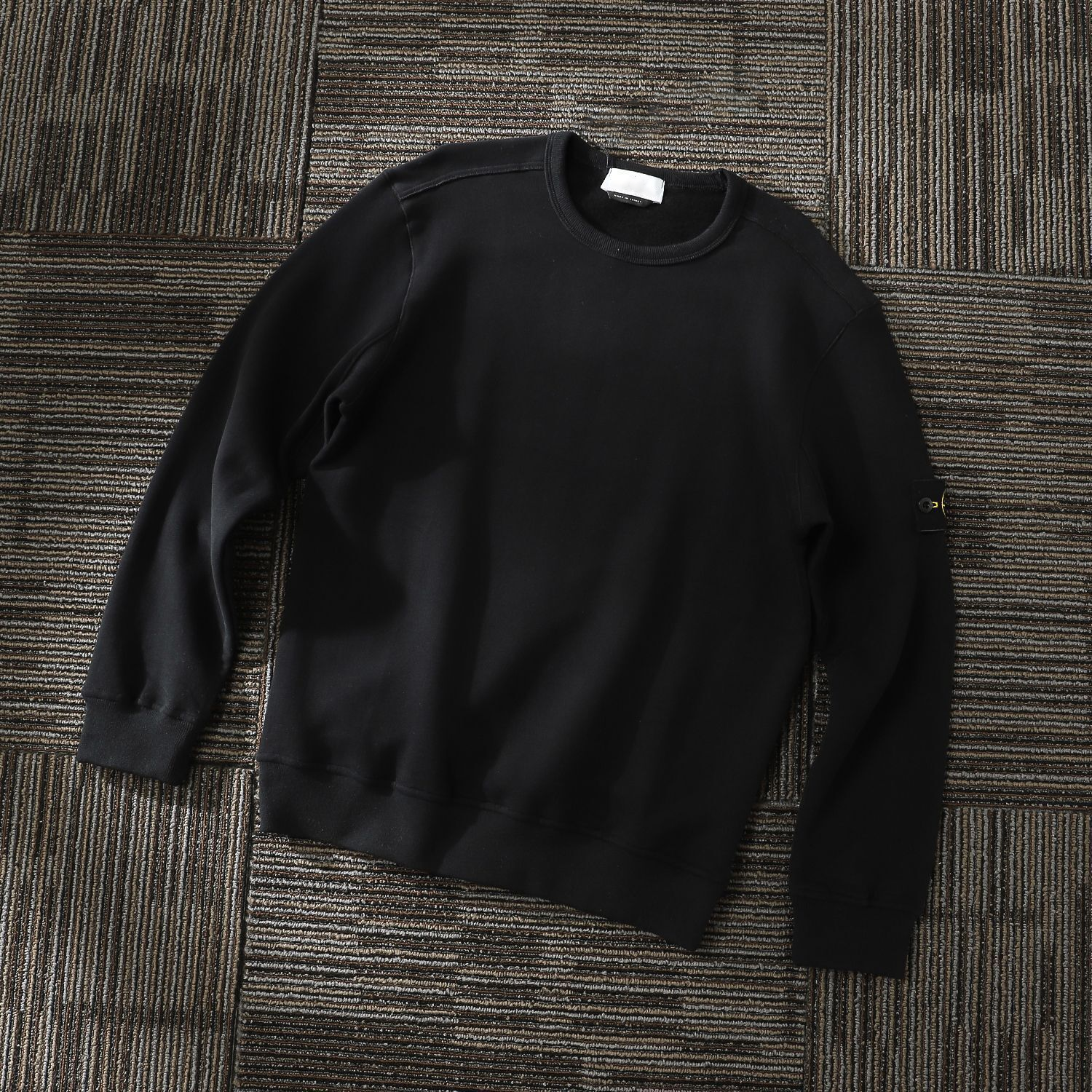 Men's casual round-neck sweatshirt pure cotton fleece pullover solid-colored sweatshirt