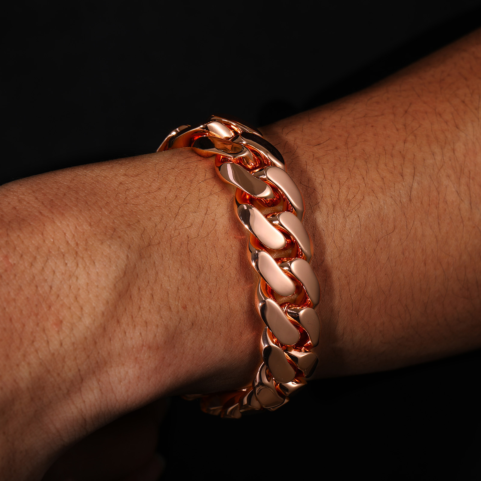10-22mm Hip Hop Miami Cuban Link Chain Bracelet TopBling 5AAA+ CZ 14K RoseGold Plated Mens Jewelry