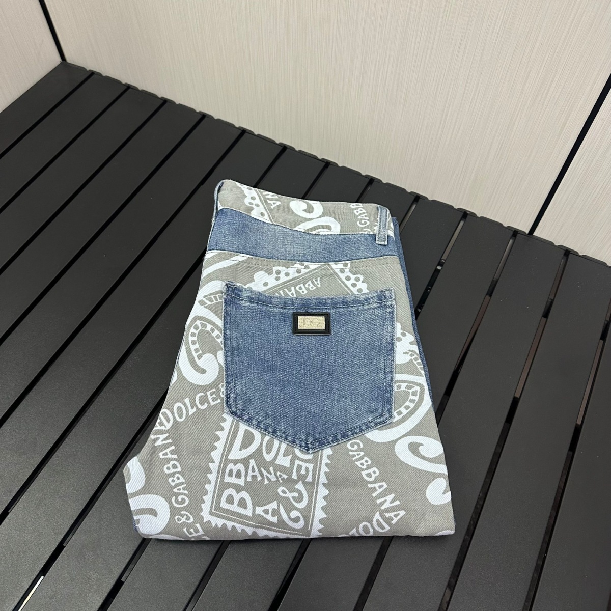 Spring And Summer New Retro Designer Jeans Luxury Men's Trendy Washed Spliced Straight Leg Slim Fit Pants Outdoor Casual Youth Sports Pants