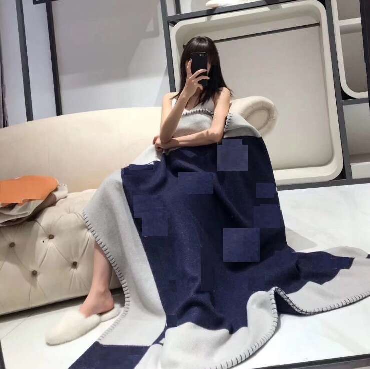 Letter Print Throw Blanket Soft Faux Wool Plaid Scarf Shawl Portable Warm Fleece Blanket for Sofa Bed Office Travel Women All Season