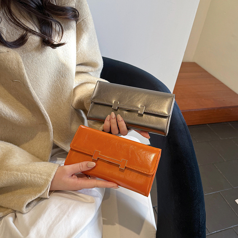 Ladies' Long Wallet, New Retro Niche Multi-Card Slot Cardholder, Large Capacity High-Aesthetic Premium Money Clip, Designer Wallet, Fashion Luxur