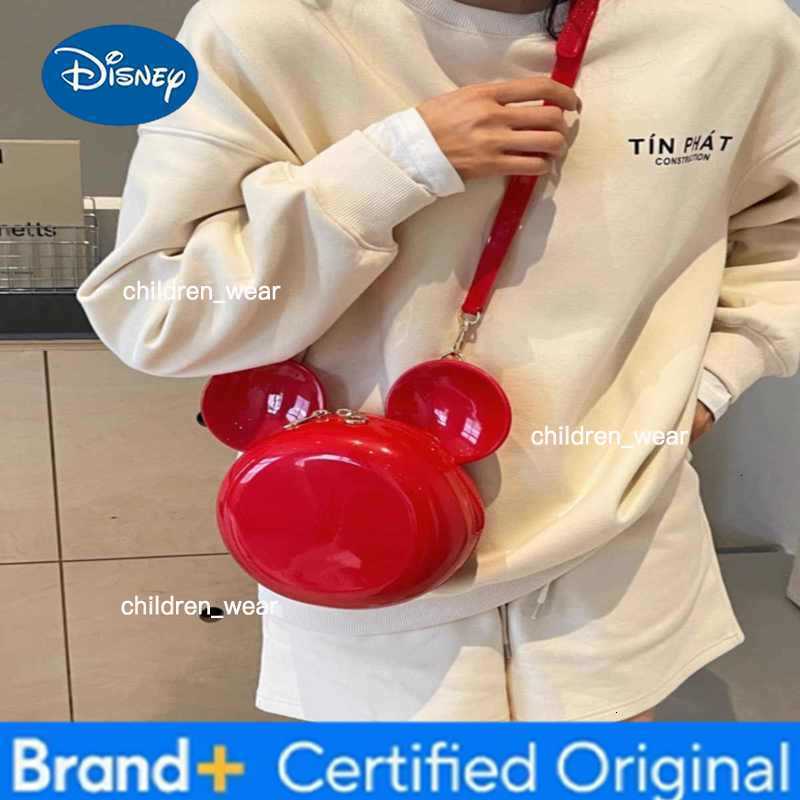 Disney New Mickey Mouse Women handbag Minnie Shoulder Diagonal Bag Casual Fashion Girl PU Round Bag Birthday Gifts H260421