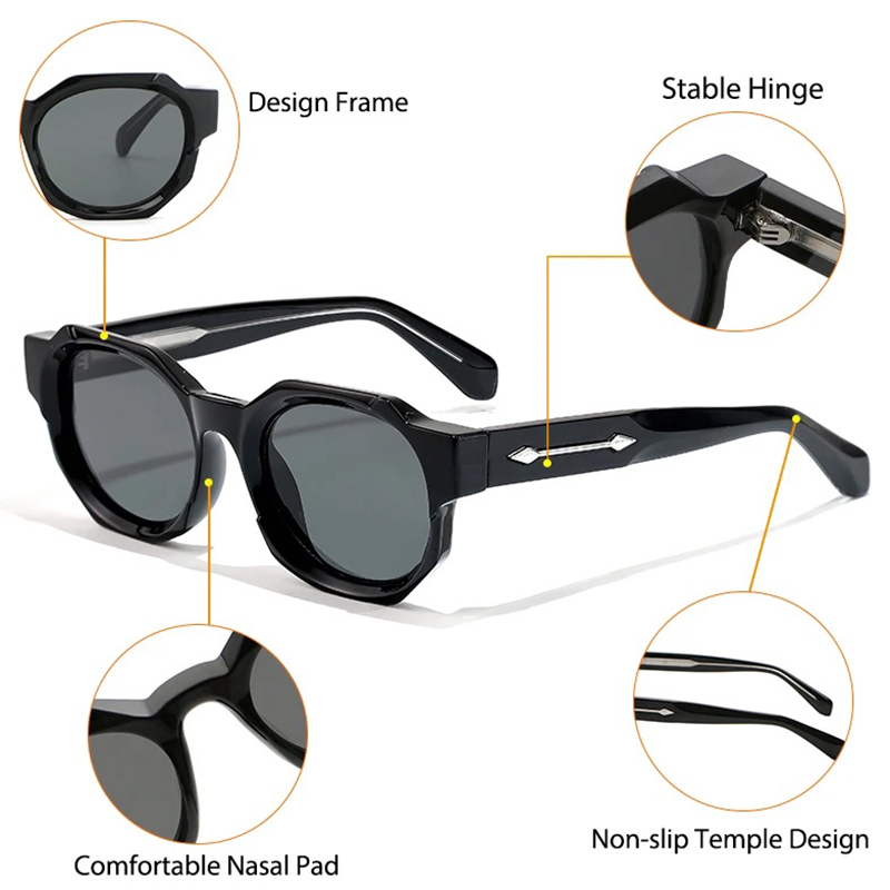 CB Retro Punk Square Sunglasses Men Vintage Thick Frame High-Quality Women's Sun Glasses Party and Holiday Travel Beach Eyewear Fashion Steampunk