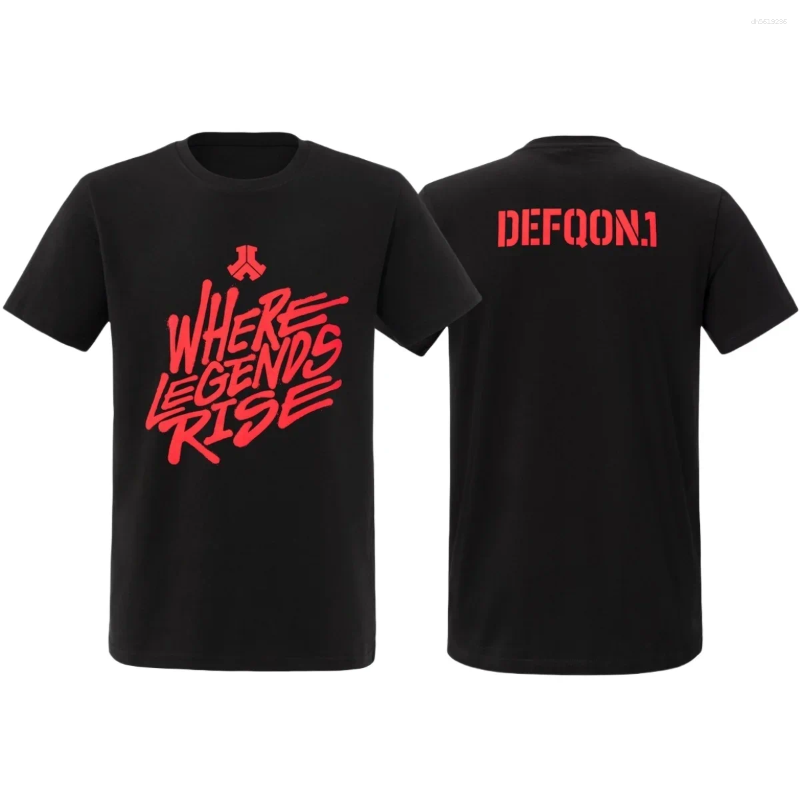 Men's T Shirts Defqon 1 Where Legends Rise T-Shirts Men Women Short Sleeve Cotton Tees Retro Hip Hop Streetwear Brand Tops Summer