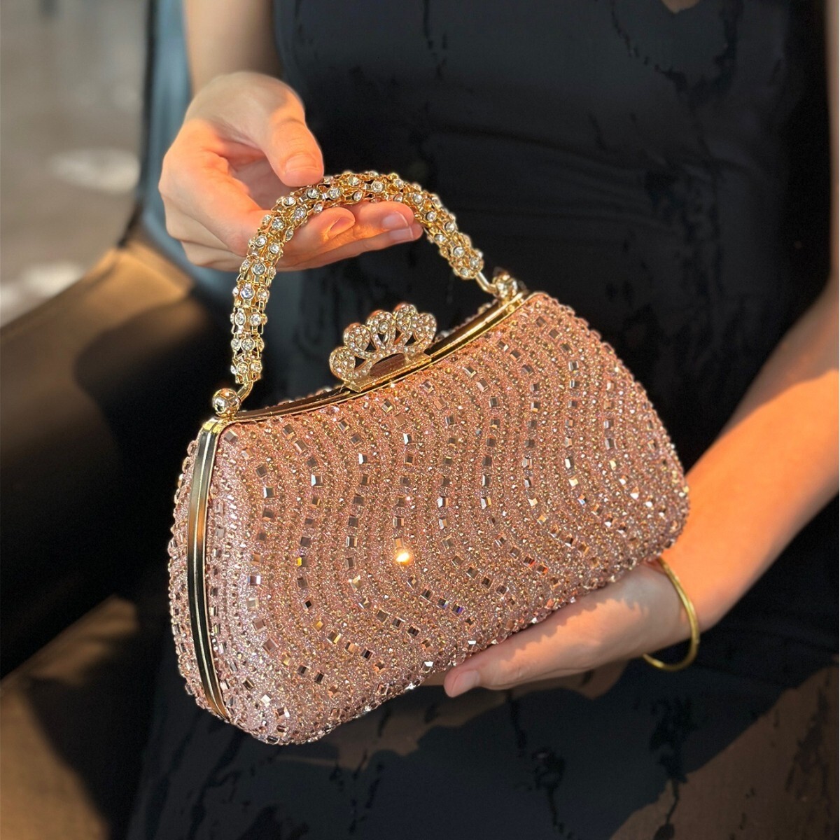 Hot-selling Shiny Luxurious Rhinestone Decorated Handbag for Women Fashionable Elegant Luxury Clutch Evening Bag