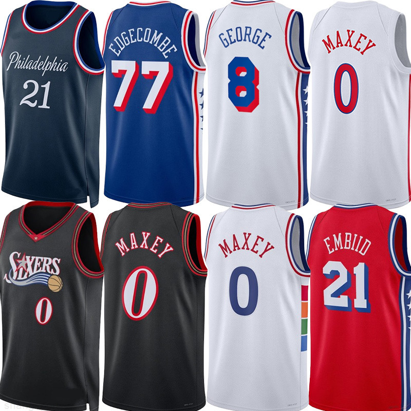 76erss Basketball Jerseys Tyrese Maxey VJ Edgecombe Paul George Joel Embiid Quentin Grimes Kelly Oubre Andre Drummond Dalen Terry Allen Iverson City J