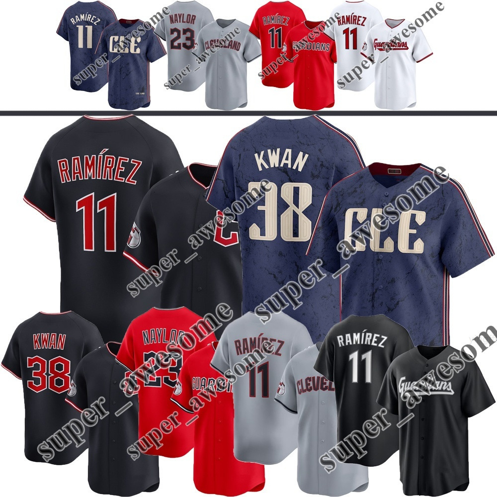 Guardians Baseball Jersey Jose Ramirez Steven Kwan Bo Naylor David Fry Chase DeLauter Gavin Williams Tanner Bibee Nolan Jones Kyle Manzardo Brayan Roc