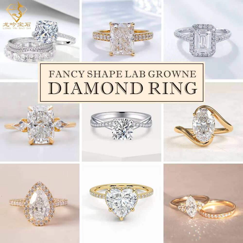 Factory Customized 10K/14K/18K Gold 925 Sterling Silver Lab Diamond Ring Marquise Cut 1ct 2ct 3ct IGI Certified Engagement Ring