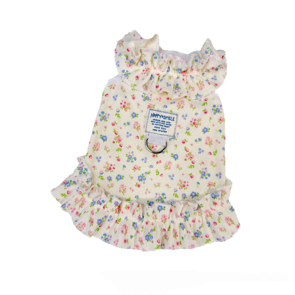 Famous brand Dog Cat Clothes Pet Clothing Spring Summer Floral Fresh Cute Princess Dress Bichon Thin Breathable pupakaIK