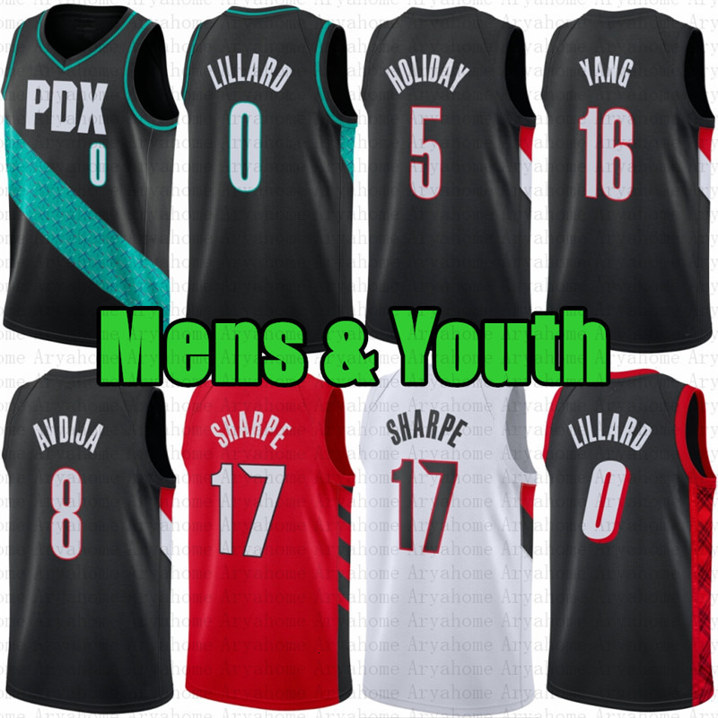 Deni Avdija Damian Lillard Basketball Jersey Shaedon Sharpe Yang Hansen Donovan Clingan Jrue Holiday Matisse Thybulle Mens Youth Kids Scoot Henderson 