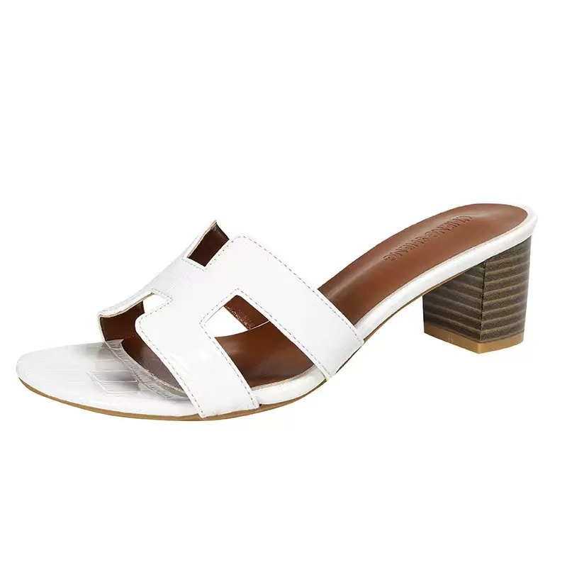 2026 New Style High Heel Sandals, 5cm Heel Slide Sandals Block Heel Sandals