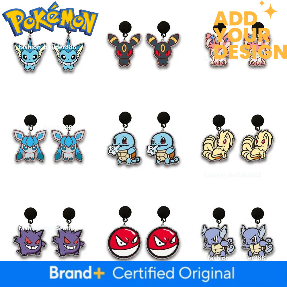 Pokemon Eevee Evolution Acrylic Drop Earrings Lightweight Cartoon Jewelry For Fans Party Holiday Gift