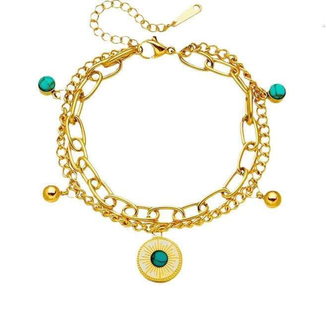 European And American Cross-Border Stainless Steel 18K Gold-Plated Bracelet For Women, Non-Fading, Fashionable, Niche, Simple Heart Jewelry