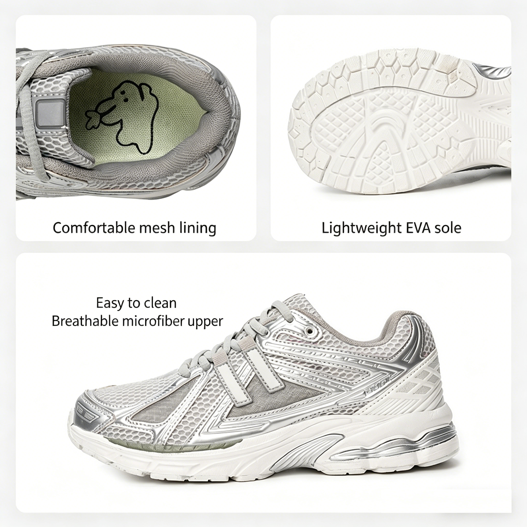 chao xiao bai Free shipping Unisex Lightweight Mesh Running Sneakers with Thick Sole - Versatile Casual Shoes