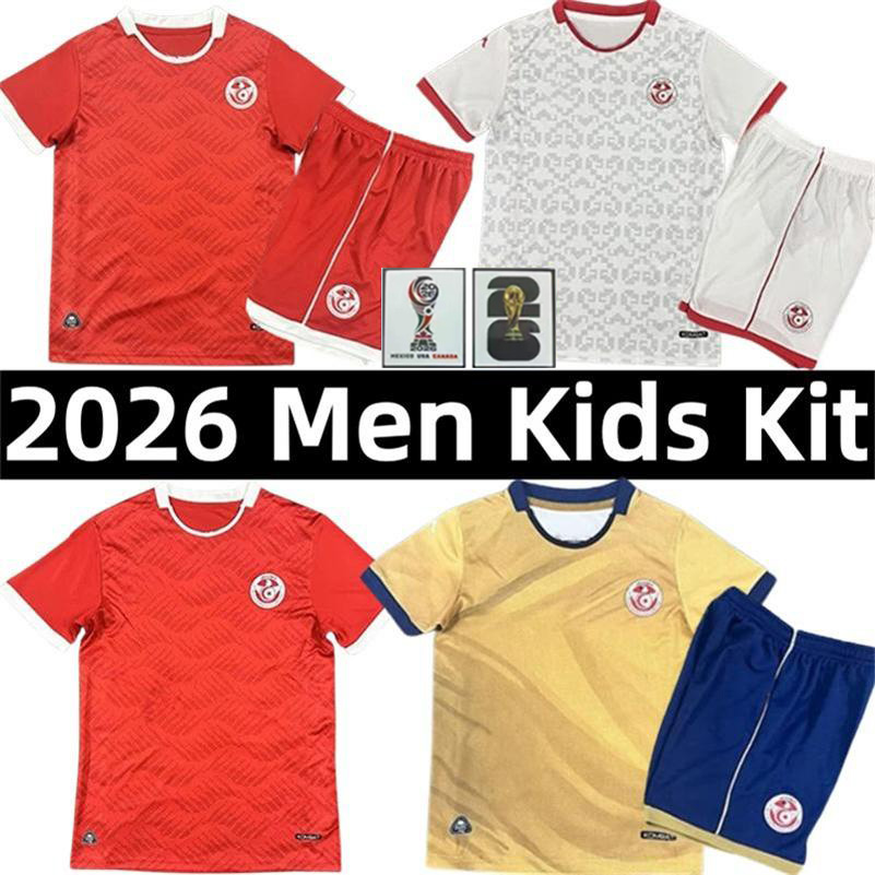 2026 World Cup Tunisia Soccer Jerseys Laidouni Achouri Sliti Mastouri Mejbri Saad Romdhane Sassi home National Team away third football shirts Men Kids Kit Jersey