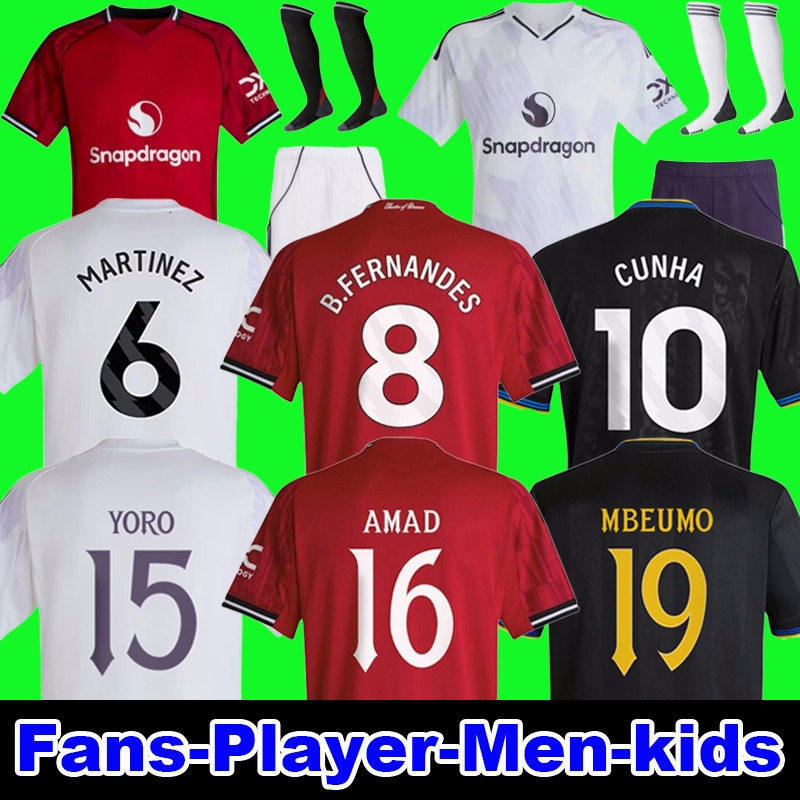 25 26 Manchest B FERNANDES CUNHA Soccer Jersey AMAD SESKO MAINOO MOUNT MBEUMO unted football shirt MARTINEZ UNTED player fans football shirt Men Kids 