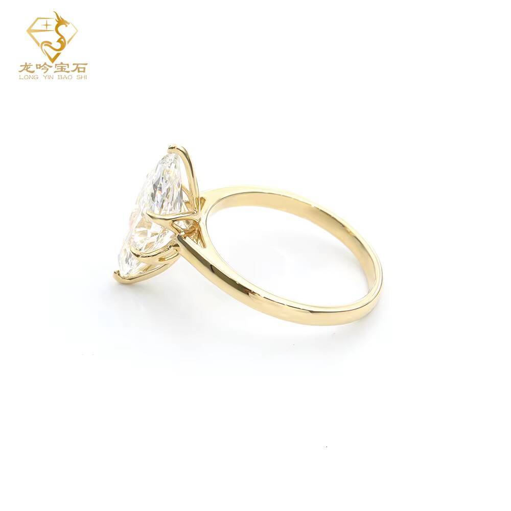 Factory Customized 10K/14K/18K Gold 925 Sterling Silver Lab Diamond Ring Marquise Cut 1ct 2ct 3ct IGI Certified Engagement Ring