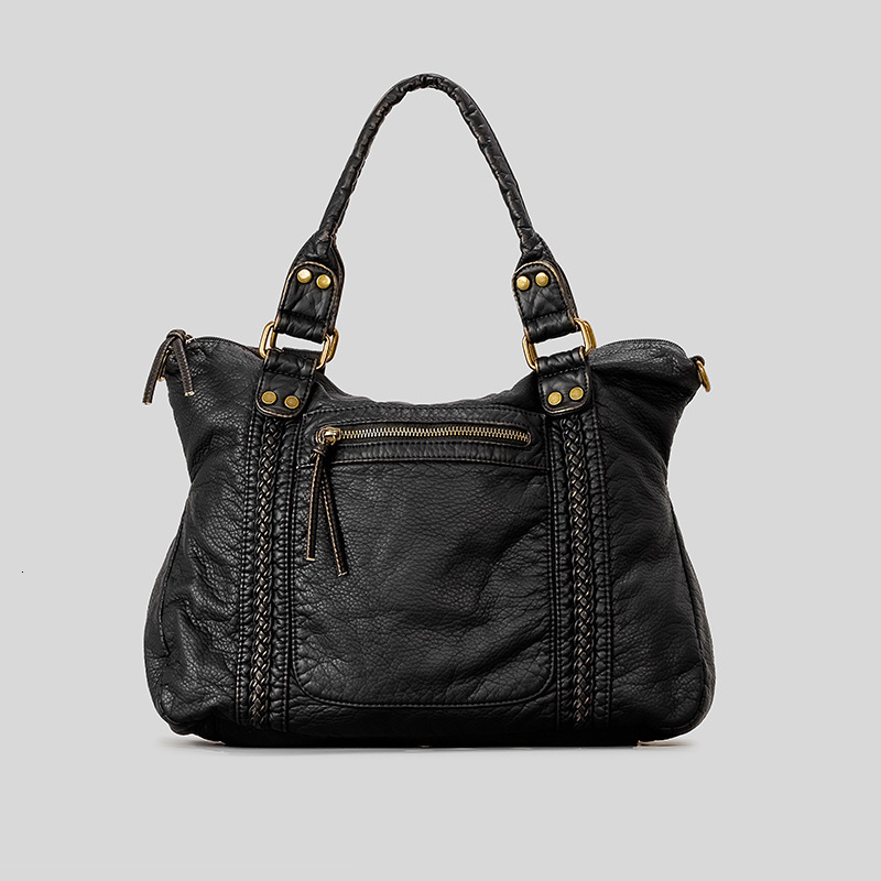 woven handbag in vintage punk style fashionable and trendy largecapacity tote bag y260209