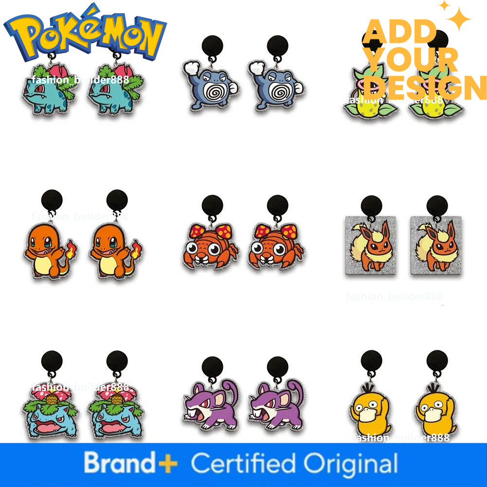 Pokemon Eevee Evolution Acrylic Drop Earrings Lightweight Cartoon Jewelry For Fans Party Holiday Gift