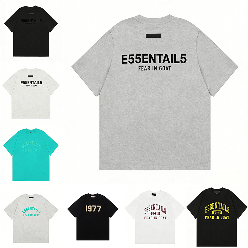 essentials shirt shorts designer mens t shirt summer solid colors short sleeve printed Fashion cotton overcoat tshirts streetwear for man tops shirts breathable