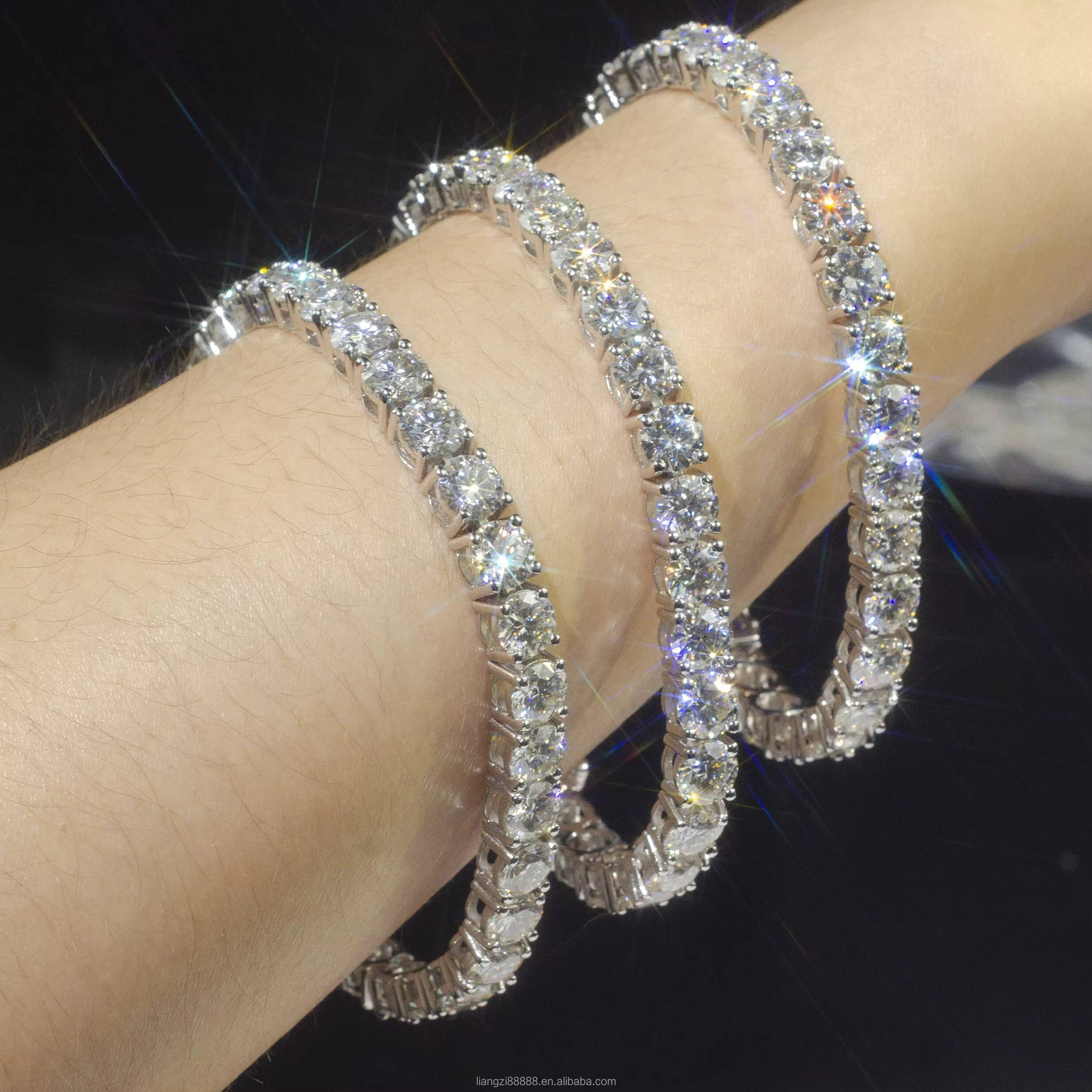 Real 10K 14K 18K Solid Gold Tennis Chain Bracelet Fast Delivery 3mm 4mm 5mm Vvs Moissanite Diamond Tennis Chain Necklace Jewelry