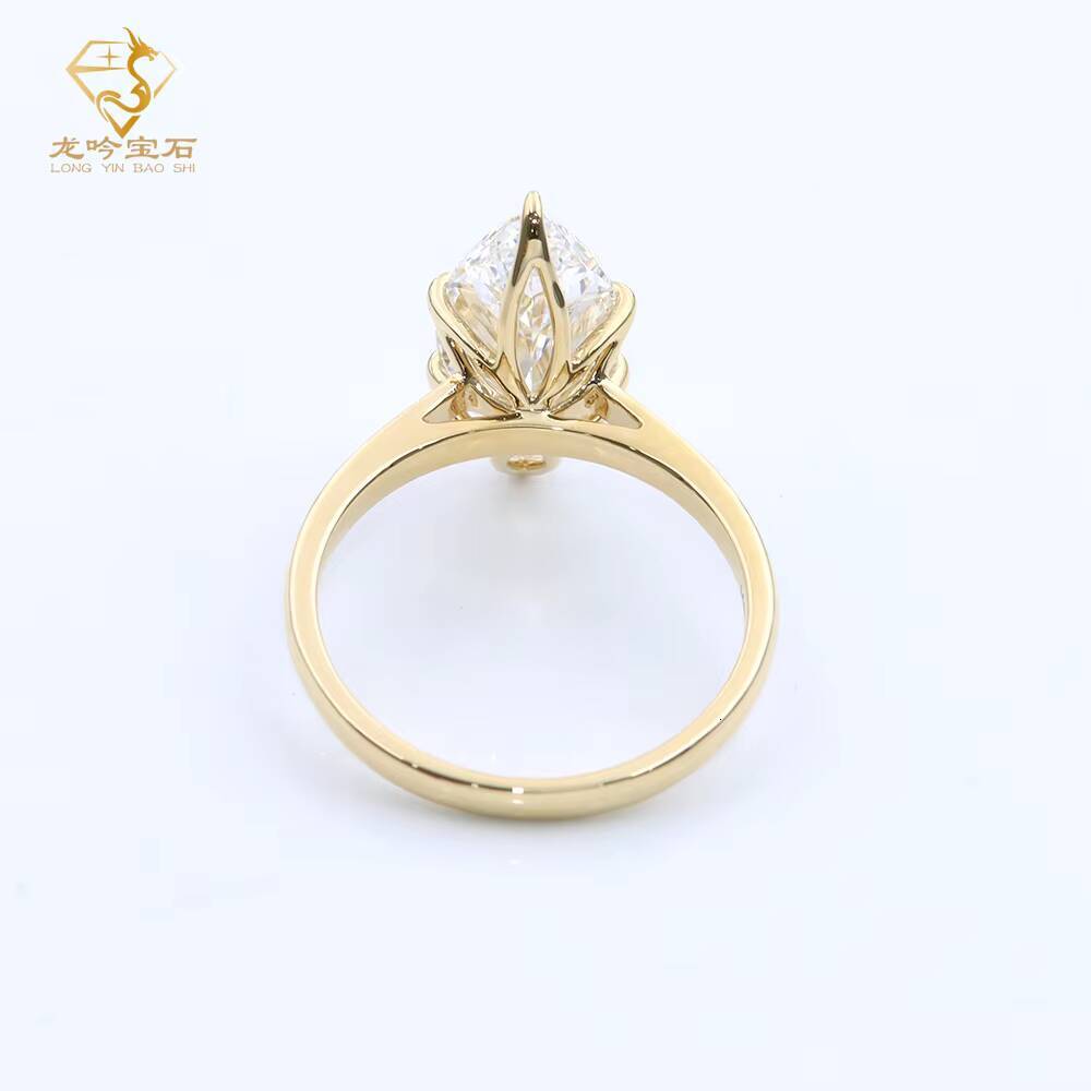 Factory Customized 10K/14K/18K Gold 925 Sterling Silver Lab Diamond Ring Marquise Cut 1ct 2ct 3ct IGI Certified Engagement Ring