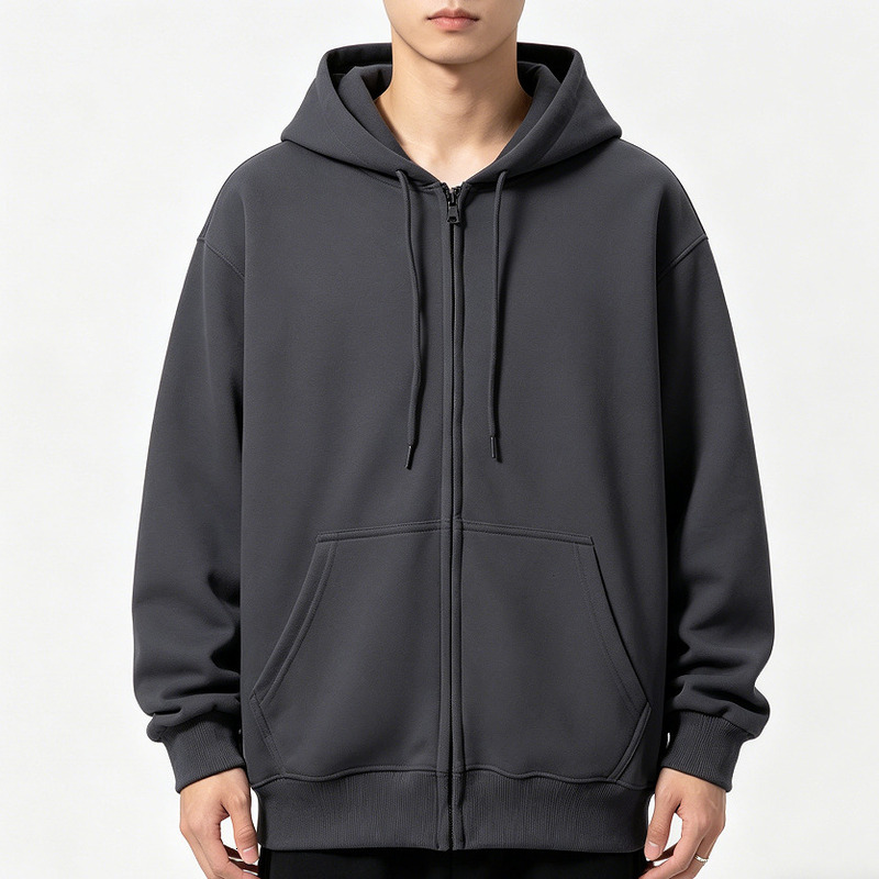 Mens Hoodies Designer Hoodies Cotton Blend Heavyweight Solid Color Zipper Pullover Loose Trendy Sweatshirt For Men Women Big Size S-4XL