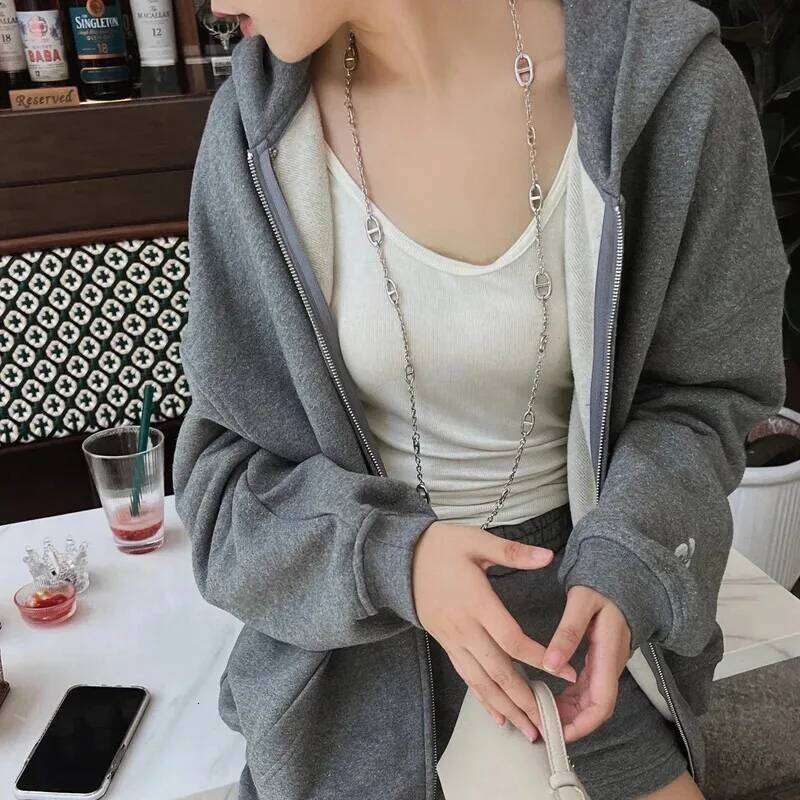 Fashion Stainless Steel Long Pig Nose Necklace For Women Sweater Chain Non Fading Summer Clothes O Link Jewelry Gifts