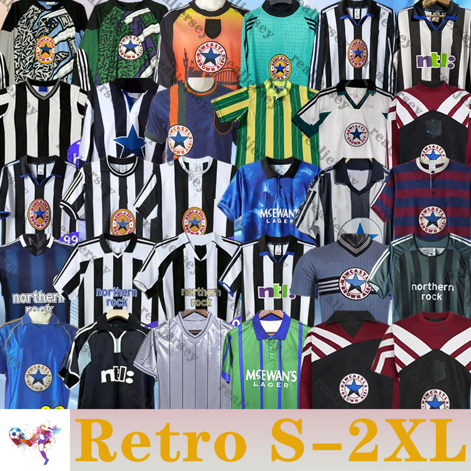 1993 1980 82 05 newcaslte united Retro soccer jerseys HAMANN SHEARER PINAS Ginola 95 96 97 99 OWEN COLE Martins Rossi Asprilla 2000 01 03 04 05 classic Football shirts